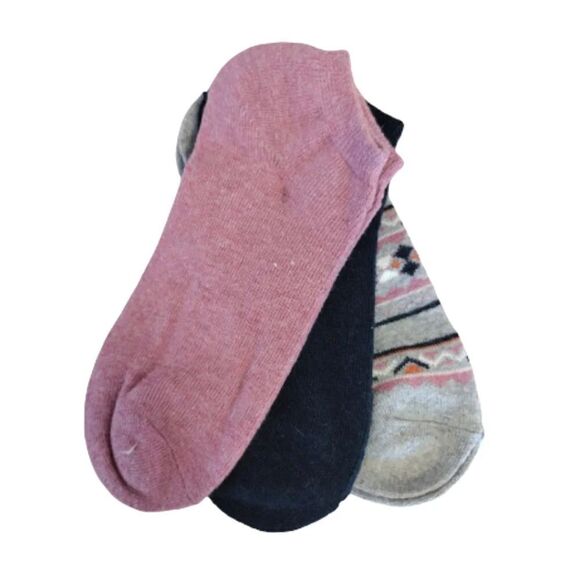 Born Outdoor 3 Pairs Multi Pink Grey Wool Blend No Show Socks NWT - Picture 6 of 8